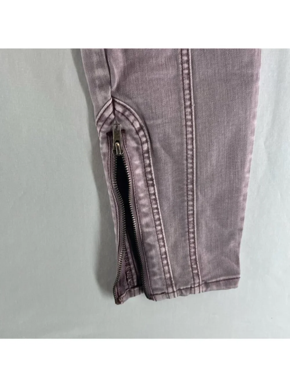 We The Free Mercury Skinny Jeans Size 29 High Rise Seam Ankle Zip Stretch Purple